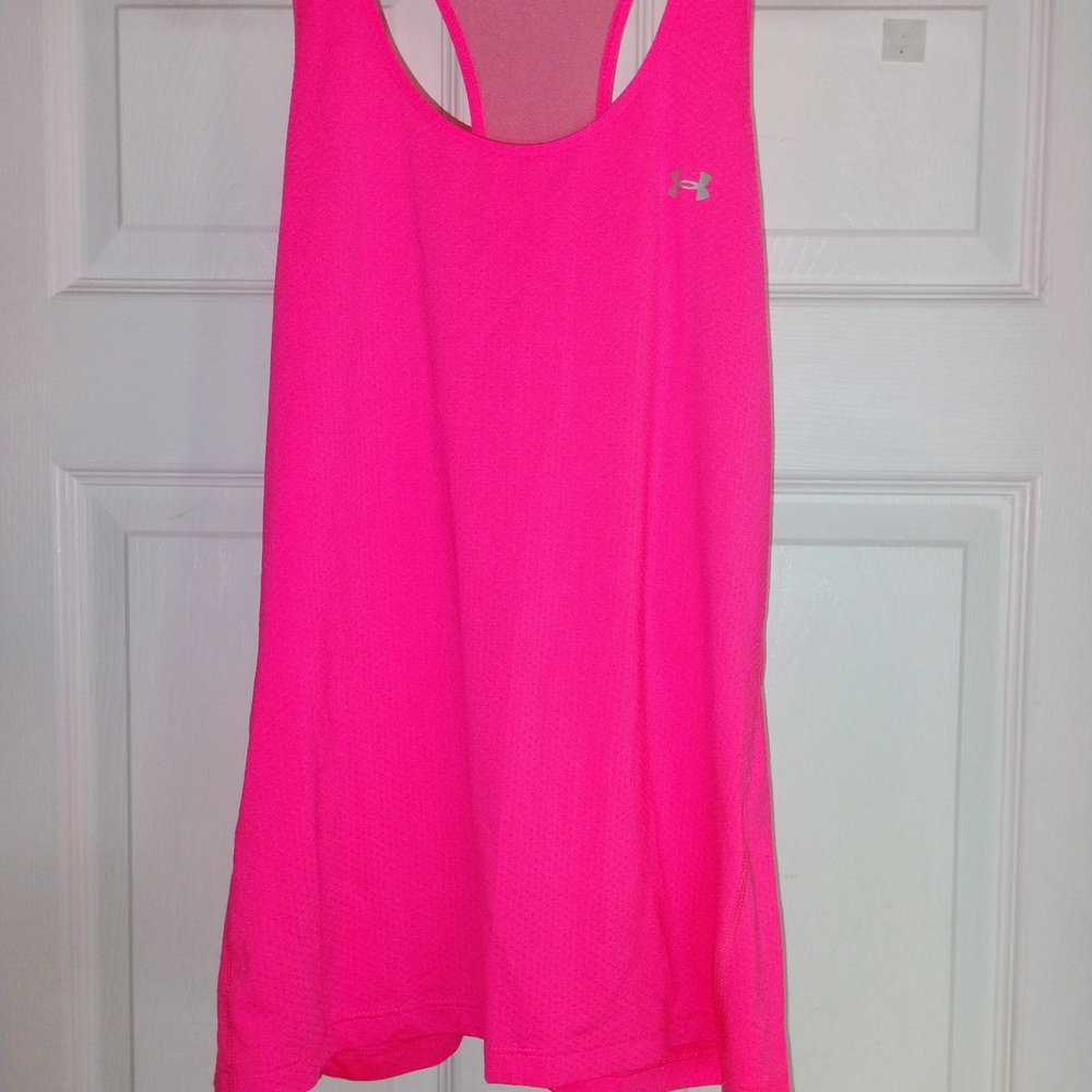 Under Armour Women's Bright Pink Tank Top Sz L Iso